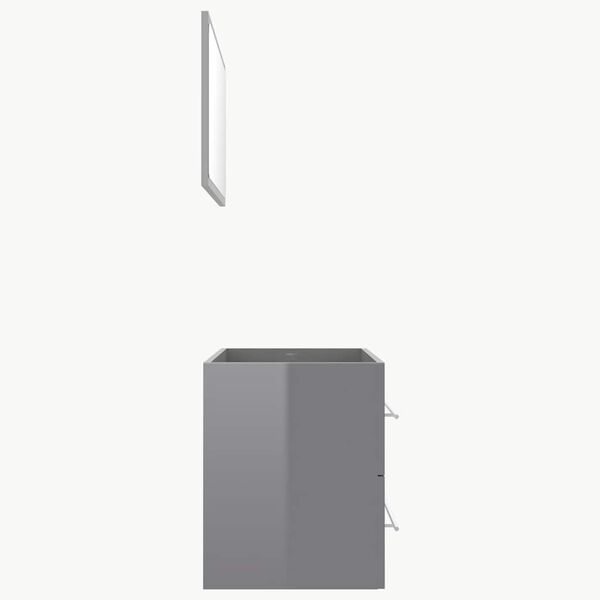 vidaXL Set mobilier de baie, 2 piese, gri extralucios, PAL