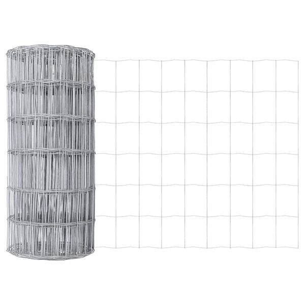 vidaXL Gard Euro Argintiu 0.4 x 25 m Metal zincat prin imersie la cald