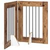 vidaXL Poartă pentru c&acirc;ini pliabilă cu suporturi 2 pcs Lemn vechi