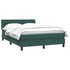 vidaXL Pat box spring cu saltea, verde &icirc;nchis, 160x220 cm, catifea