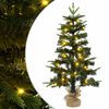 vidaXL Brad de Crăciun mini 60 cm 25 LED-uri Alb cald PVC și PE Verde