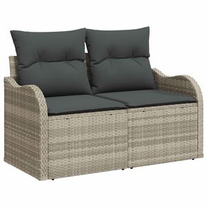 vidaXL Canapea de grădină Gri deschis 121 x 62 x 69cm poliratan