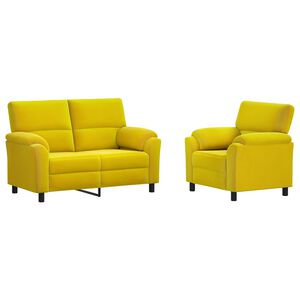 vidaXL Set de canapea 2 pcs Galben Catifea