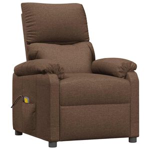 vidaXL Fotoliu de masaj, maro, material textil