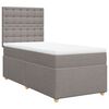 vidaXL Pat box spring cu saltea, gri taupe, 100x200 cm, textil
