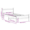 vidaXL Cadru pat fără saltea, maro ceruit, 100x200 cm, lemn masiv pin