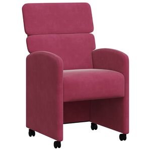 vidaXL Scaune de dining cu roți 2 buc. Catifea bordo 58 x 65 x 98 cm