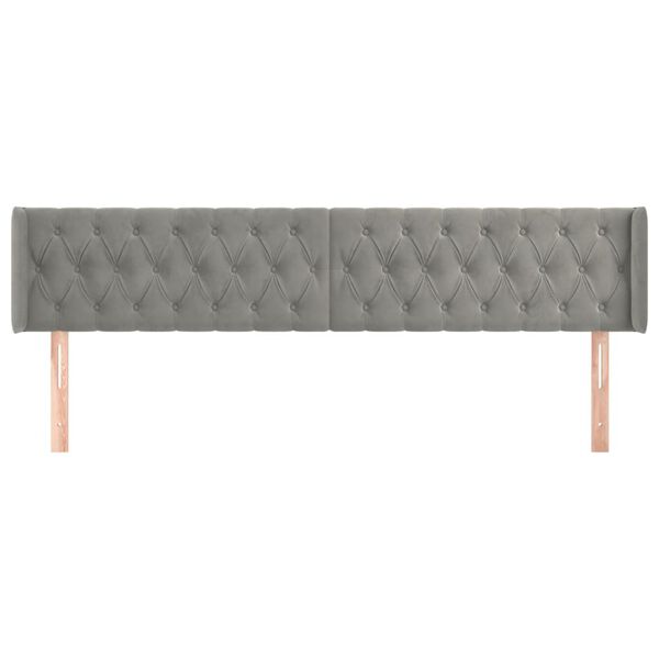 vidaXL Tăblie de pat cu aripioare gri deschis 203x16x78/88 cm catifea