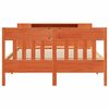 vidaXL Pat cu bibliotecă fără saltea, maro, 120x190 cm, lemn masiv pin