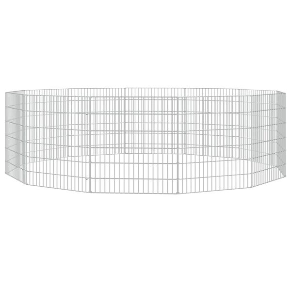 vidaXL Adăpost pentru animale cu 12 panouri, 54x60 cm, fier galvanizat
