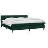 vidaXL Pat box spring cu saltea, verde &icirc;nchis, 200x210 cm, catifea