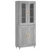 vidaXL Dulap &icirc;nalt, gri sonoma, 69,5x34x180 cm, lemn compozit