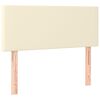 vidaXL Pat box spring cu saltea, crem, 90x200 cm, piele ecologică