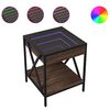 vidaXL Noptieră cu LED infinity, stejar maro, 40x40x49 cm