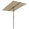 vidaXL Umbrelă de soare de grădină, st&acirc;lp aluminiu, taupe, 2x1,5 cm