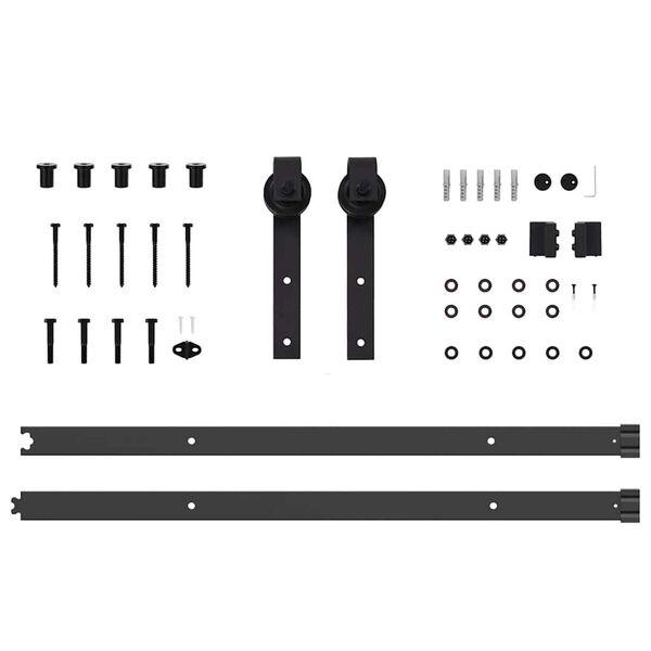 vidaXL Set feronerie pentru uși glisante, negru, 213,5 cm, oțel