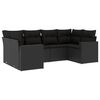 vidaXL Set mobilier de grădină cu perne, 6 piese, negru, poliratan