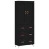 vidaXL Dulap &icirc;nalt, negru, 69,5x34x180 cm, lemn compozit