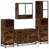 vidaXL Set de mobilier de baie 4 piese Lemn prelucrat de stejar afumat