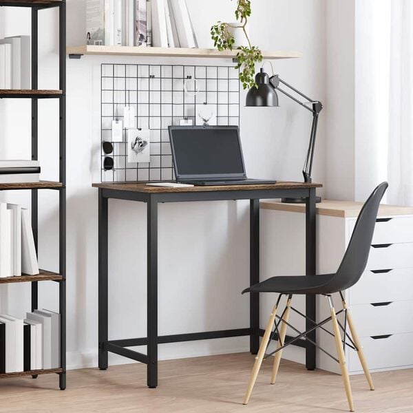 vidaXL masă Stejar fumuriu 100 x 50 x 76,5 cm Lemn ingineresc și oțel