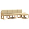vidaXL Set de canapele de exterior cu pernă 5 pcs Alb și Bej