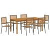 vidaXL Set de masă pentru grădină 7 buc. Gri Lemn Solid de Acacia