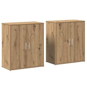 vidaXL Bufet 2 pcs Stejar Artizanal 60 x 31 x 70 cm Lemn compozit