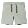 vidaXL Pantaloni scurți pentru copii cu șnur, kaki deschis melanj, 140