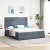 vidaXL Cadru de pat otoman cu saltele Gri închis 180x200cm catifea