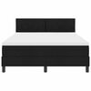 vidaXL Pat cu arcuri cu headboard Manual Negru 160 x 200 cm țesătură