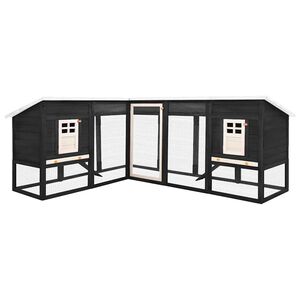 vidaXL Cușcă iepuri exterior, spațiu de joacă, gri/alb, lemn de brad