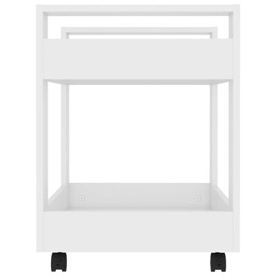 vidaXL Cărucior de birou, alb, 60x45x60 cm, lemn prelucrat