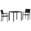 vidaXL Set de masă pentru grădină 3 buc. Negru