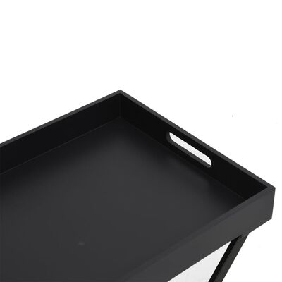 vidaXL Masă pliabilă, negru, 48x34x61 cm, MDF