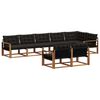 vidaXL Set de canapele de exterior cu pernă 8 pcs Natural și Negru