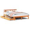 vidaXL Cadru pat cu sertare maro ceruit, 120x190 cm, lemn masiv de pin