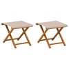 vidaXL Scaun de plajă 2 pcs Lemn de eucalipt masiv Bej