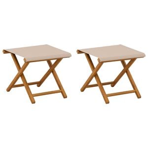 vidaXL Scaun de plajă 2 pcs Lemn de eucalipt masiv Bej