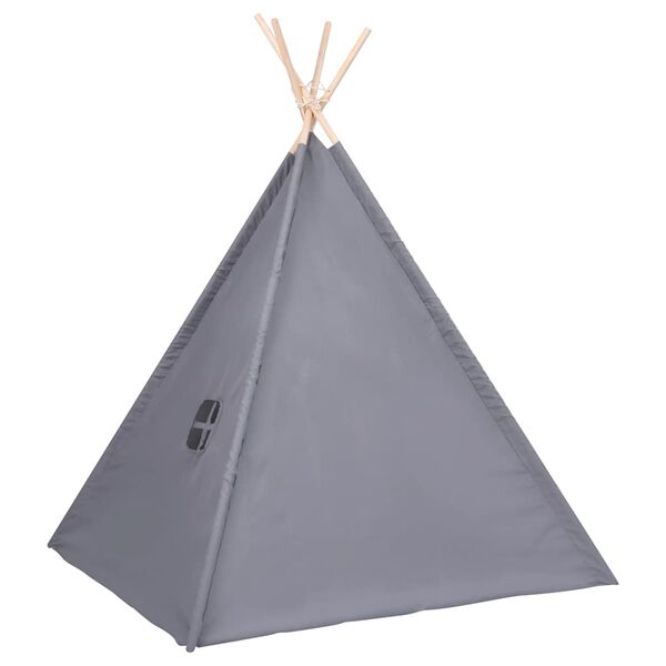 vidaXL Cort de copii teepee cu geantă, gri 120x120x150 cm, piersică