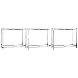 vidaXL Rafturi anvelope 2 niveluri 3 buc. argintiu 110x40x110 cm oțel