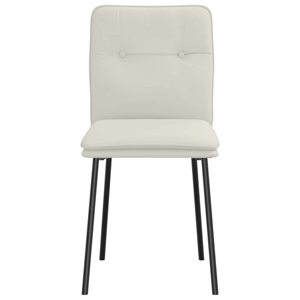 vidaXL Scaune de bucătărie, 4 buc., crem, catifea