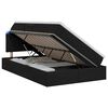 vidaXL Pat cu LED și saltea Negru 120 x 200 cm Țesătură