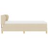 vidaXL Pat cu arcuri cu saltea cu headboard Crem 100 x 200 cm țesătură
