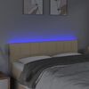 vidaXL Tăblie de pat cu LED, crem, 144x5x78/88 cm, textil
