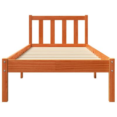vidaXL Cadru de pat, maro ceruit, 100x200 cm, lemn masiv de pin