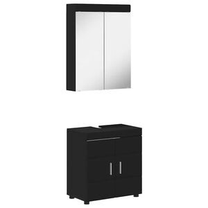 vidaXL Set de mobilier pentru baie TULUM 2 pcs Negru 60 x 34 x 63 cm