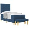 vidaXL Pat cu arcuri cu headboard albastru 200 x 80 cm țesătură