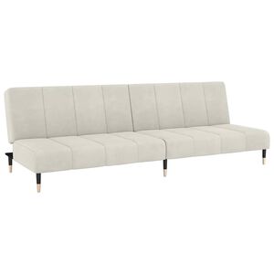 vidaXL Canapea extensibilă cu 2 locuri, crem, catifea