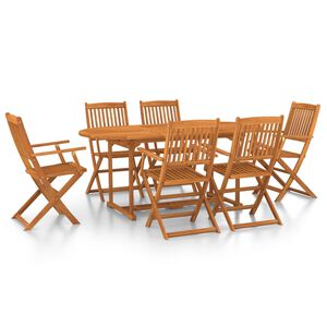 vidaXL Set mobilier de grădină 7 piese 180x90x75 cm, lemn masiv acacia