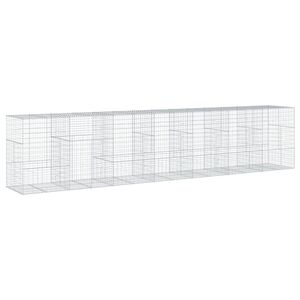 vidaXL Coș gabion cu capac, 700x100x150 cm, fier galvanizat